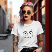 Niedlich Spooky Skelettface bei Frauen T-Shirt