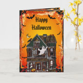 Niedlich Spooky Spuk House Jewels Halloween Card Karte (Gelbe Blume)
