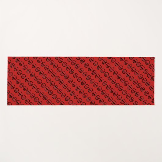 Niedlich Spooky Tiny Skulls Halloween Pattern Yoga Yogamatte (Vorderseite (Horizontal))