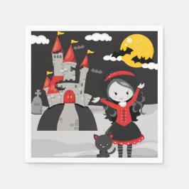 Niedlich Spooky Vampire Girl Halloween Kinder Serviette