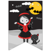Niedlich Spooky Vampire Girl Halloween Kindergebur Wimpelkette (Erste Fahne)