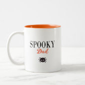 Niedlich Spooky Vater Family Halloween Spider Zweifarbige Tasse (Links)