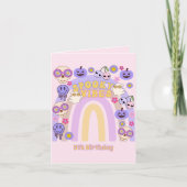 Niedlich Spooky Vibes Groovy Ghost Halloween Gebur Einladung (Vorderseite)