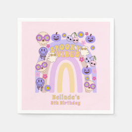 Niedlich Spooky Vibes Groovy Ghost Halloween Gebur Serviette