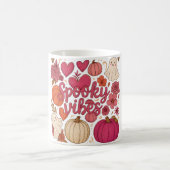 Niedlich Spooky Vibes Hearts Pumpkin Design Kaffeetasse (Mittel)