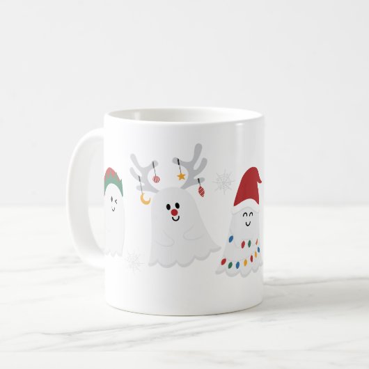 Niedlich Spooky Weihnachtsgeister Kaffeemaschine T Kaffeetasse (Vorderseite Links)