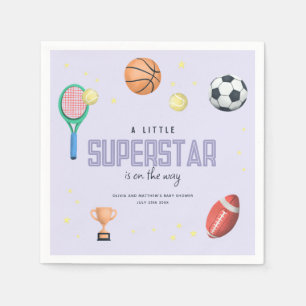 Niedlich Sports Superstar Girls Babydusche Serviette