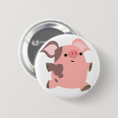 Niedlich-Sporty-Cartoon-Pig-Button-Abzeichen Button (Vorne & Hinten)