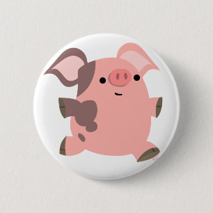 Niedlich-Sporty-Cartoon-Pig-Button-Abzeichen Button