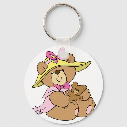 Niedlich Spring Bonnet Teddy Bär Schlüsselanhänger (Vorderseite)