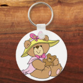 Niedlich Spring Bonnet Teddy Bär Schlüsselanhänger (Vorderseite)