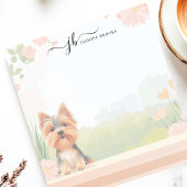 Niedlich Spring Yorkshire Terrier Floral Personali Notizblock