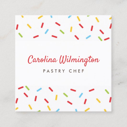 Niedlich Sprinkles Bäckerei Dessert Catering Kondi Quadratische Visitenkarte (Vorderseite)