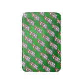 Niedlich St. Bernard in Hat Pattern auf Green Badematte (Vorderseite Vertikal)