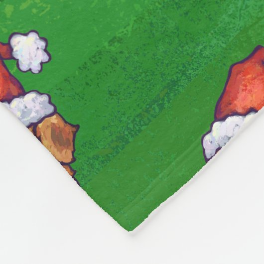 Niedlich St. Bernard in Hat Pattern auf Green Fleecedecke (Ecke)