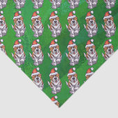 Niedlich St. Bernard in Hat Pattern auf Green Seidenpapier (Ausschnitt)