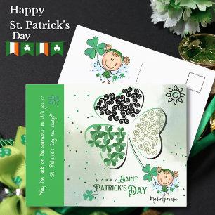 Niedlich St. Patrick Little Girl Postkarte