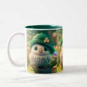 Niedlich St Patricks Day Baby Owl Personalisiert Zweifarbige Tasse (Links)