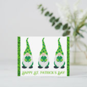Niedlich St Patricks Day Gnome Green Kleeblatt Postkarte (Stehend Vorderseite)