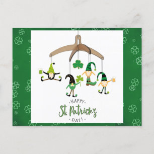 Niedlich St Patricks Day Gnome Green Kleeblatt Postkarte