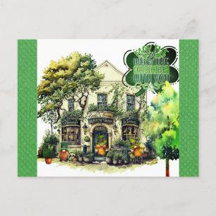 Niedlich St Patricks Day Gnome Irish Pub Bar Postkarte