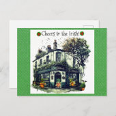 Niedlich St Patricks Day Gnome Irish Pub Cheers Postkarte (Vorne/Hinten)