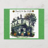 Niedlich St Patricks Day Gnome Irish Pub Cheers Postkarte (Vorderseite)