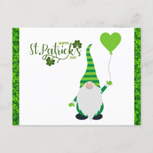 Niedlich St Patricks Day Gnome Kleeblatt Postkarte