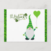 Niedlich St Patricks Day Gnome Kleeblatt Postkarte (Vorderseite)