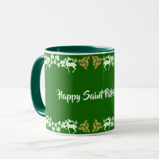 Niedlich St Patricks Day Green Kleeblatt Stag Celt Tasse