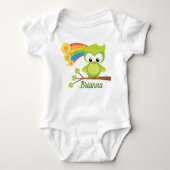 Niedlich St. Patricks Day Owl Custom Irish Baby Strampler (Vorderseite)