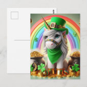 Niedlich St. Patricks Day Unicorn Postkarte (Vorne/Hinten)
