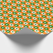 Niedlich St Patrick's Lucky Clover Green Orange Ka Geschenkpapier (Ecke)