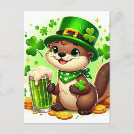 Niedlich St. Patricks Otter Green Beer Postkarte