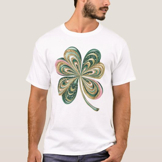 Niedlich St Patricks Vierblättriges Kleeblatt Wate T-Shirt (Vorderseite)
