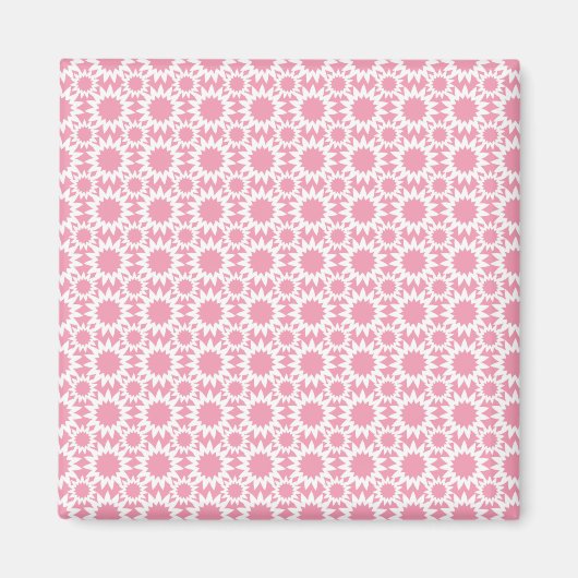 Niedlich Star Blume Muster Rosa und Weiß Magnet (Vorne)