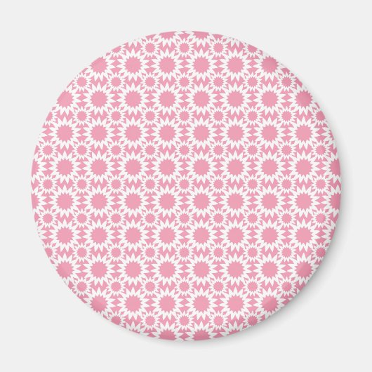 Niedlich Star Blume Muster Rosa und Weiß Magnet (Vorne)