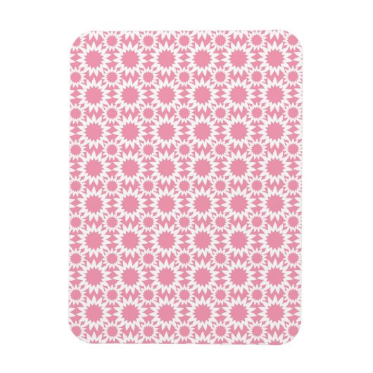 Niedlich Star Blume Muster Rosa und Weiß Magnet (Vertikal)