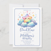 Niedlich Star Cloud 9 Girls 9. Geburtstag Einladung (Vorderseite)