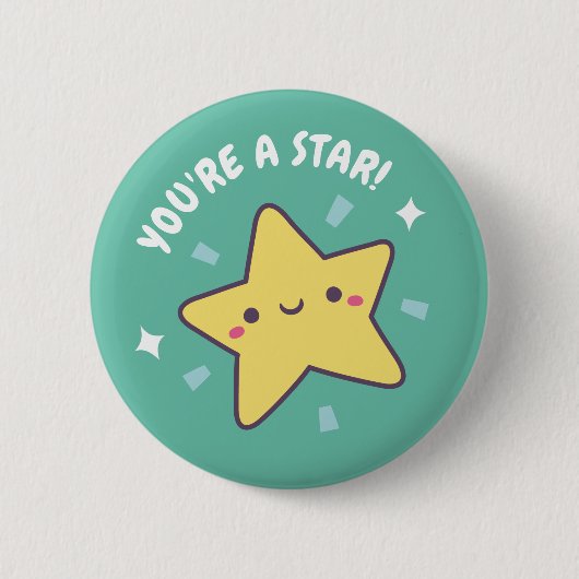 Niedlich Star Doodle Button (Vorderseite)