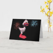 Niedlich Star Spangled Patriotic Duck Karte (Gelbe Blume)