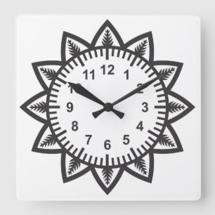 Niedlich Star Sunshine Blume Quadratische Wanduhr