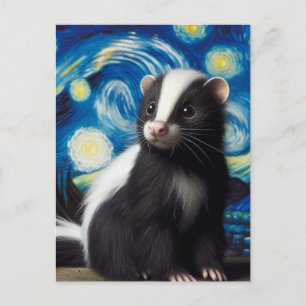Niedlich Starry Night Skunk Postkarte