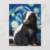 Niedlich Starry Night Skunk Postkarte (Vorderseite)