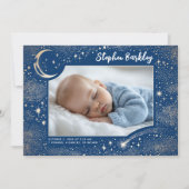 Niedlich Stars Moon Celestial Neugeborener Foto Ge Ankündigung (Vorderseite)