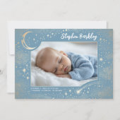 Niedlich Stars Moon Celestial Neugeborener Foto Ge Ankündigung (Vorderseite)