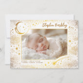 Niedlich Stars Moon Celestial Neugeborenes Foto Ge Ankündigung (Vorderseite)