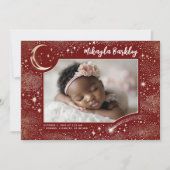 Niedlich Stars Moon Celestial Neugeborenes Foto Ge Ankündigung (Vorderseite)