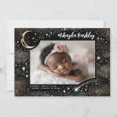Niedlich Stars Moon Celestial Neugeborenes Foto Ge Ankündigung (Vorderseite)