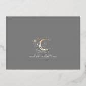 Niedlich Stars Moon Celestial Neugeborenes Foto Ge Folieneinladung (Rückseite)